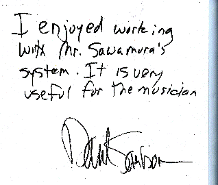 David Sanborn 氏の推薦状