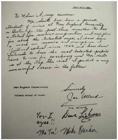 Joe Allard氏の推薦状